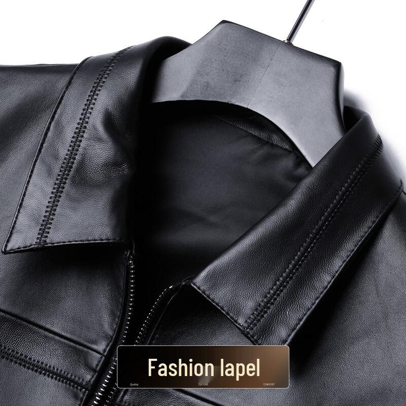 Herren Lammleder Lederjacke mit Revers