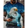 Summer Fashion Animal Eagle Printed T-shirt Loose Comfortable Casual Men's T-shirt Large Soft Breathable Short Sleeve T-shirt