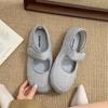 Queen Fan retro flat bottom inner height increase shallow mouth single shoes women's 2025 new autumn versatile soft sole Mary Jane shoes