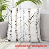 2D Flat Printing, 1pc Double-Sided Pillow Cover, Snowy Birch Forest Library Reading Decorative Cushion Cover _BBF79897, 2D Flat