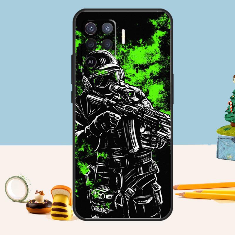 Army Soldier Special Forces Case For Oppo A5 A6 Pro A15 A16 A76 A96 A17 A57 A98 A58 A78 A18 A38 A54 A74 A94 A40 A60 A80