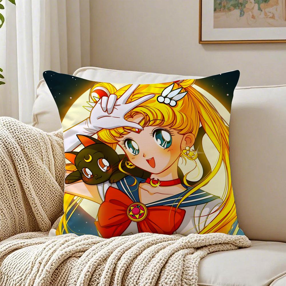 anime magical SSailor MMoon Cushion Cover Pillowcase Antidustmite living Room Sofa Decor Cushion Room