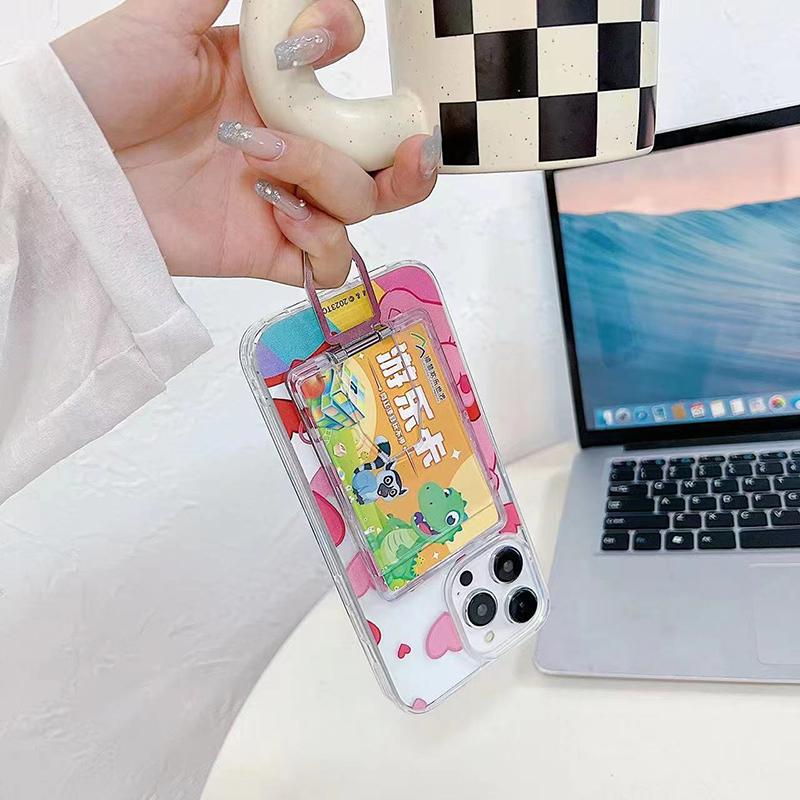 Clear Magnetic Card Holder Wallet Case For Magsafe Iphone 16 15 14 13 Pro Max With Fold Phone Holder Macsafe Card Slots Pocket