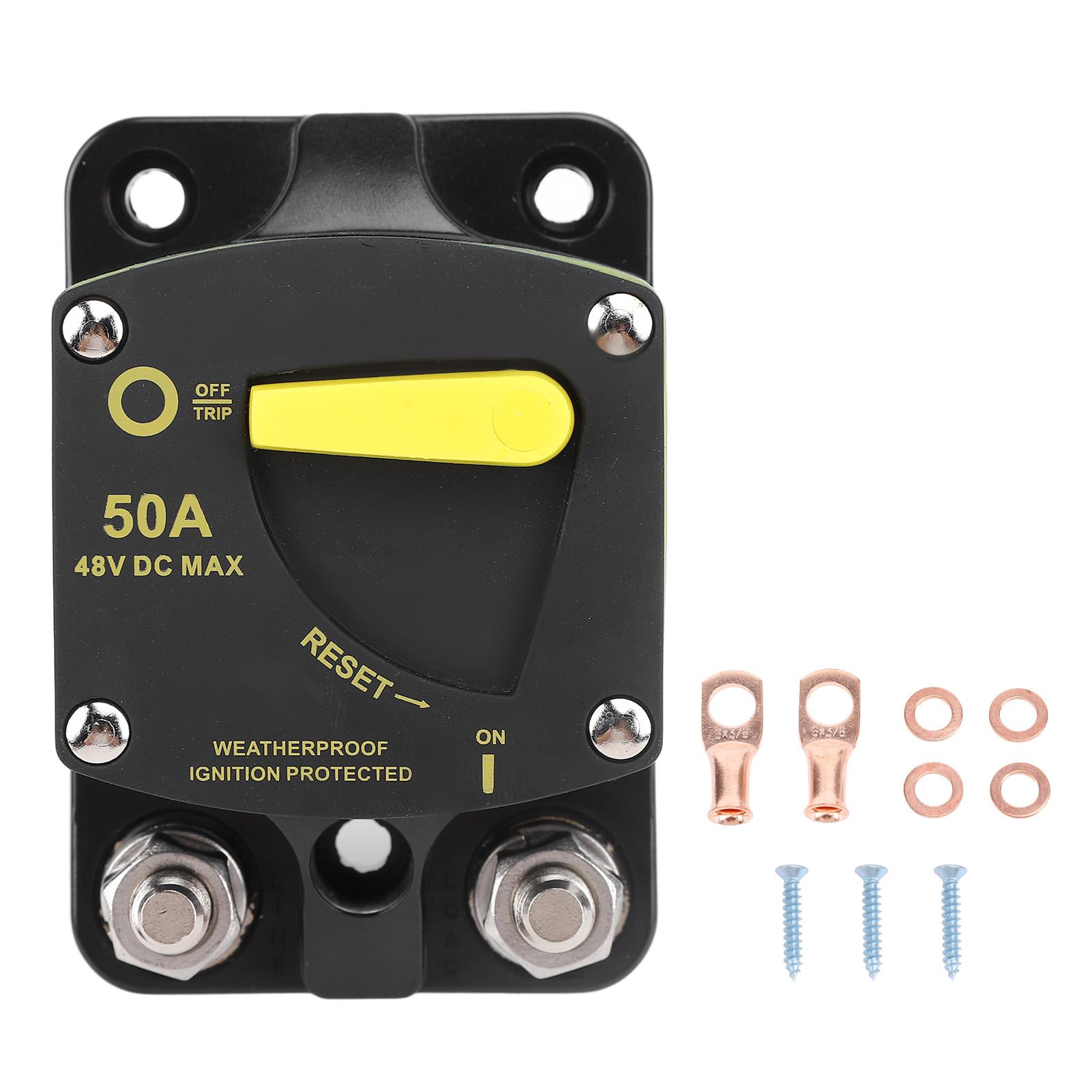 

Автоматический выключатель 12 В до 48 В постоянного тока с ручным сбросом, автоматический выключатель для RV Marine Boats