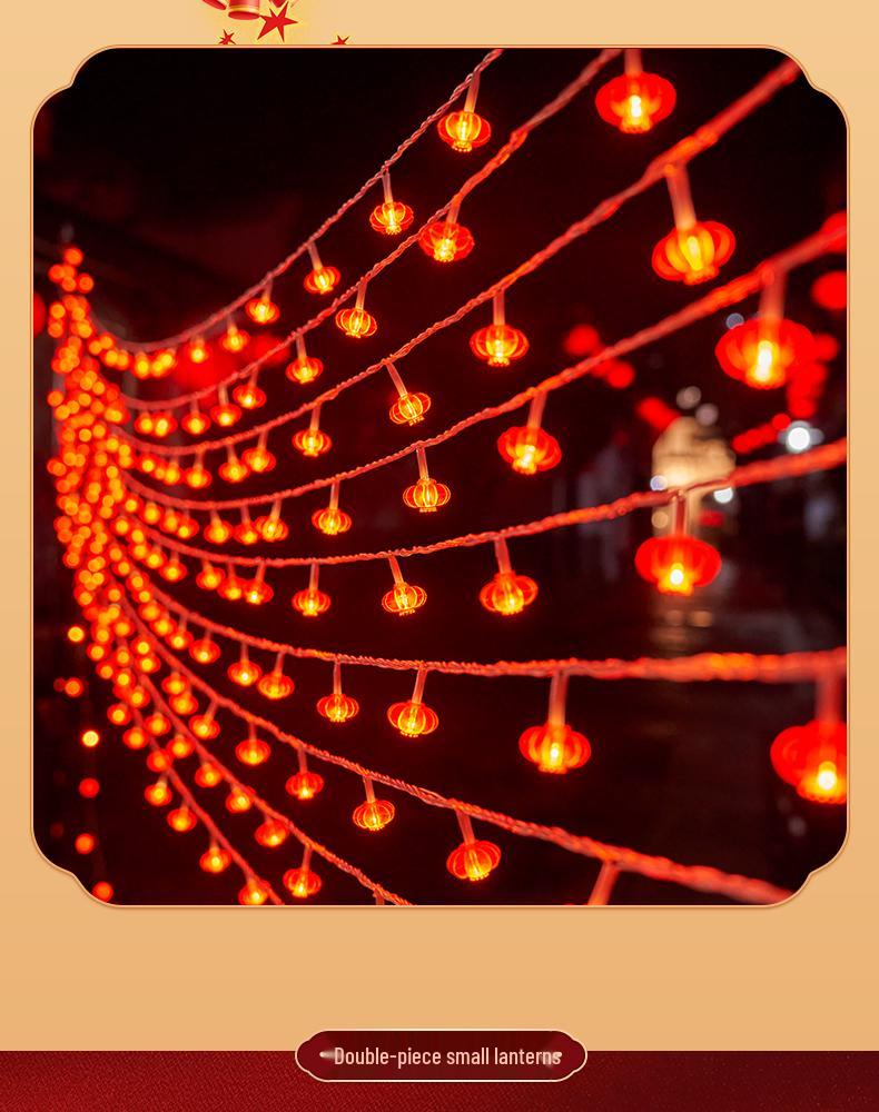 2024 New Year Waterproof Dragon Lantern String Lights - Flashing Festival Decor