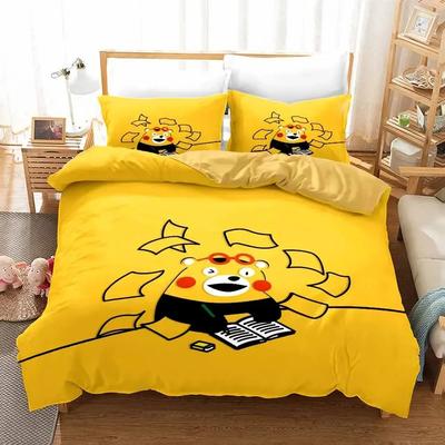 Neuer 3D-Druck Comics Kumamon Bequeme Bettdecke Bettbezug Kissenbezug Bettwäscheset Kinder Schlafzimmer Dekoration Heimtextil