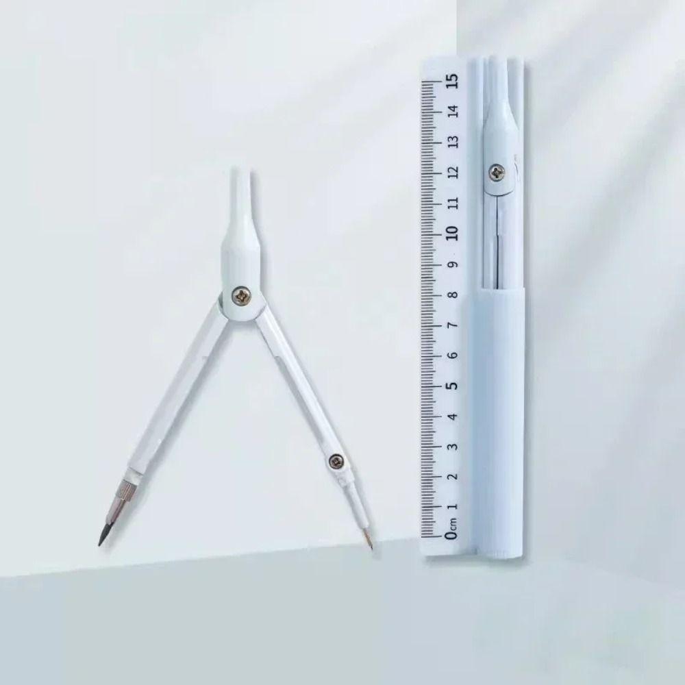 3-in-1 Drawing Ruler Dual-purpose Compass Ruler Set Office Accessories Compass Pen  Drawing Tools
