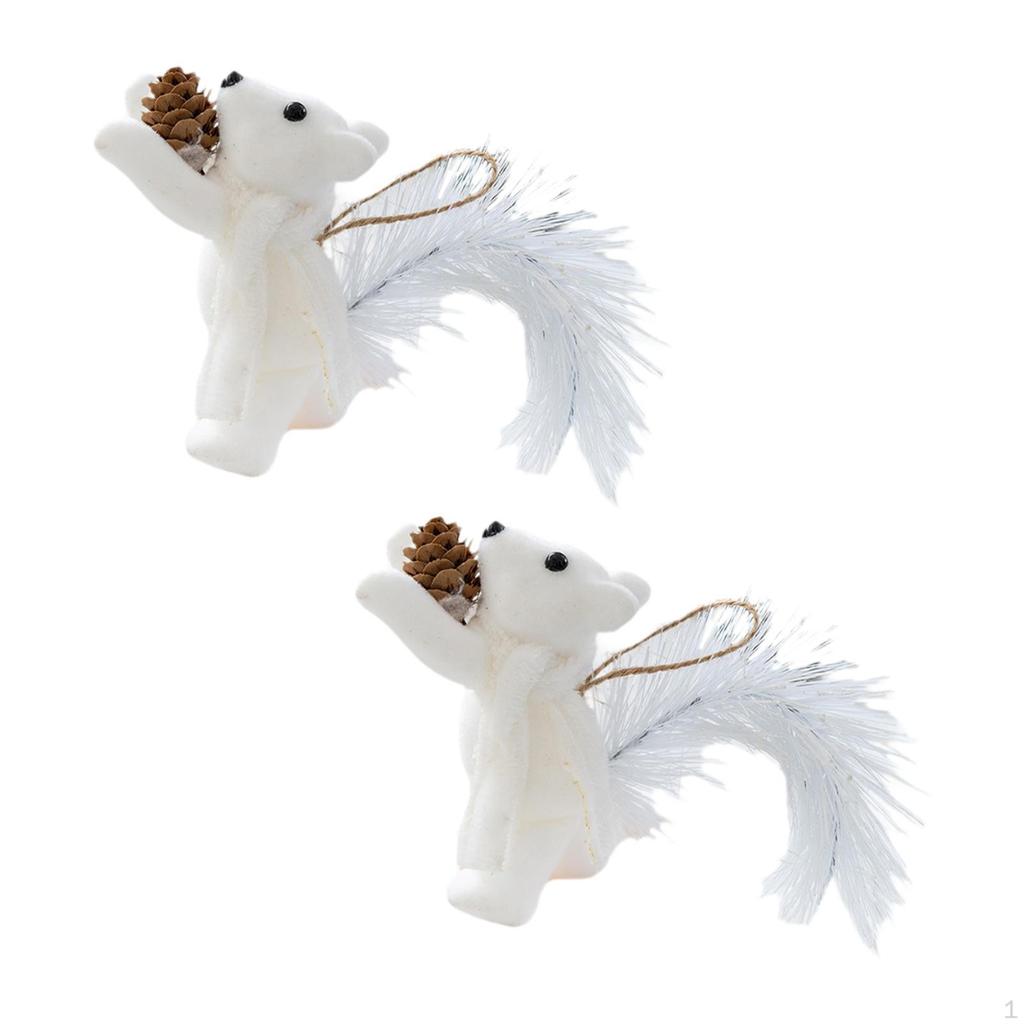 2 Pieces Christmas Hanging Decoration Squirrel Pendant Celebration Ornament Gifts for