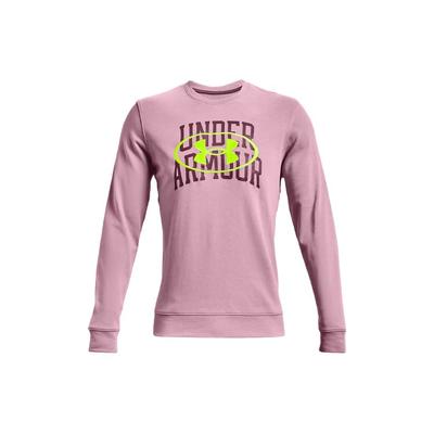 Under Armour Oversized Sweatshirt mit Buchstabenmuster, langen Ärmeln und Rundhalsausschnitt für Herren, rosa 1366410-698