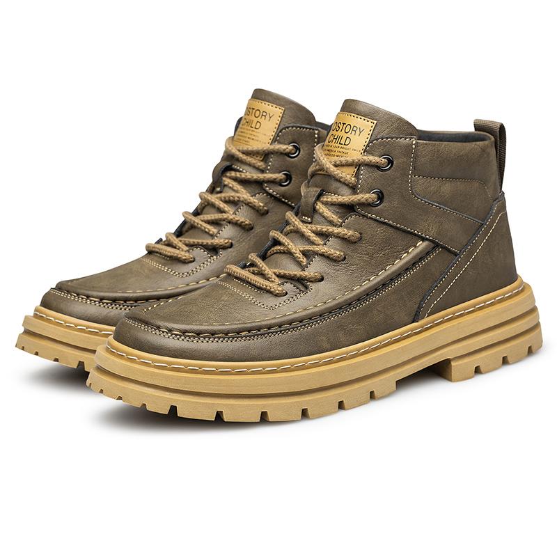 Men High Top Men's Fashionable Elevator Boots with Taller Heel Lift Insole 7cm Plus Size 37-48