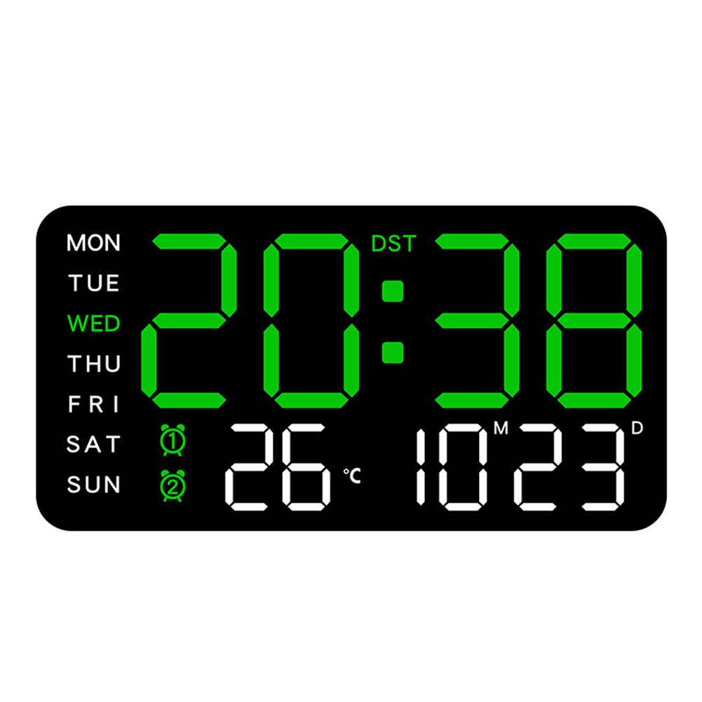 Digital Alarm Clock Electronic Wall Clock Large Number Display Bedside Alarm Clock Boarderless Wall-mounted Clock for Students