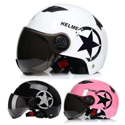 Motosiklet Kaskları Yarım Kask Scooter Kask Motor Kazasında Kask Motor Bye Kaskları Moto Bisiklet için Güneş Koruma Çift Gözlük