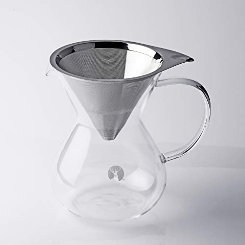 PEARL METAL Captain Stag Coffee Pot & Filter Set, Black, 800ml, UW-3514