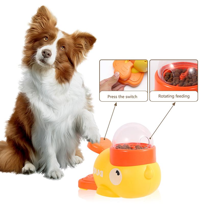 

Pet Snack Feeder Dog Food Dispenser Automatic Feeder Puppy Cartoon Duck Design Used To Train Dogs Accessories Cats Cat Supplies жёлтый