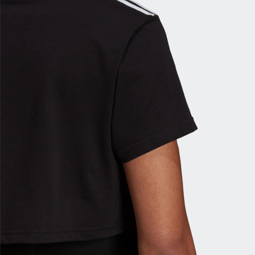 adidas T Shirts Women's Black Crew Neck Moderate Straight Fit HF4166