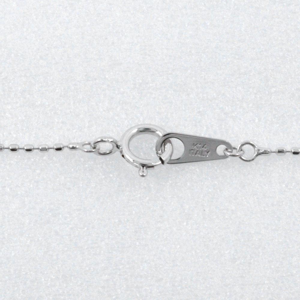 Heart Necklace 14 White Gold/diamond Heart 2.7g Women Used