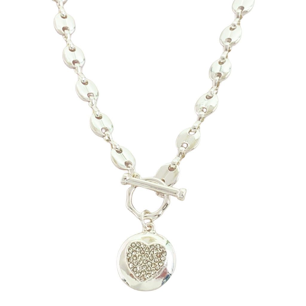 Heart Shape Pendant Necklace With Gold Plated Alloy Chain For Women