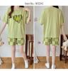 Women's Summer Modal Pajamas: Short Sleeve, Thin Style, with Chest Pads, Round Neck – Sweet Student Homewear