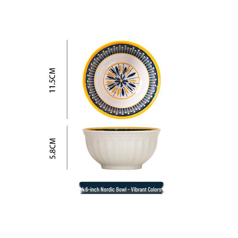 Jingbaodi Colorful Japanese Ceramic Rice Bowls, Set of 10