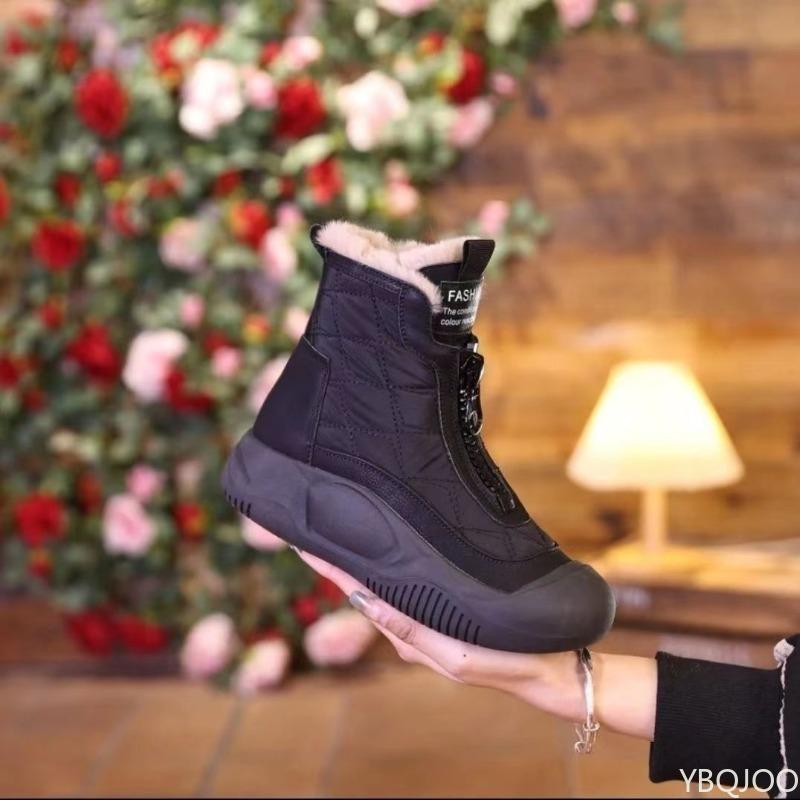 Autumn winter new retro versatile snow boots soft soled waterproof cotton shoes thickened warm high top women's shoes