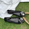 Retro popular black flat-bottomed bag head sandals women's 2025 new summer high-end Korean version crystal jelly shoes