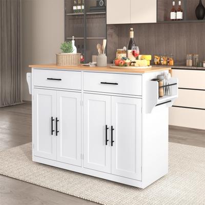 Serving Trolley with Folding Table Top, 120x46(70)x91cm, White, with Castors And Interchangeable Wooden Legs, Ideal for Kitchen And Dining Room