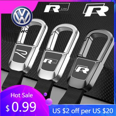 2026 Quente Para Volkswagen VW Chaveiros de Couro Chaveiros de Metal de Alta Qualidade Chaveiro de Carro Para Volkswagen VW Novo Rline Golf Tiguan Vent