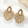 Geometric Alloy Dangle Earrings With Gold Ear Pins For Fashion Women