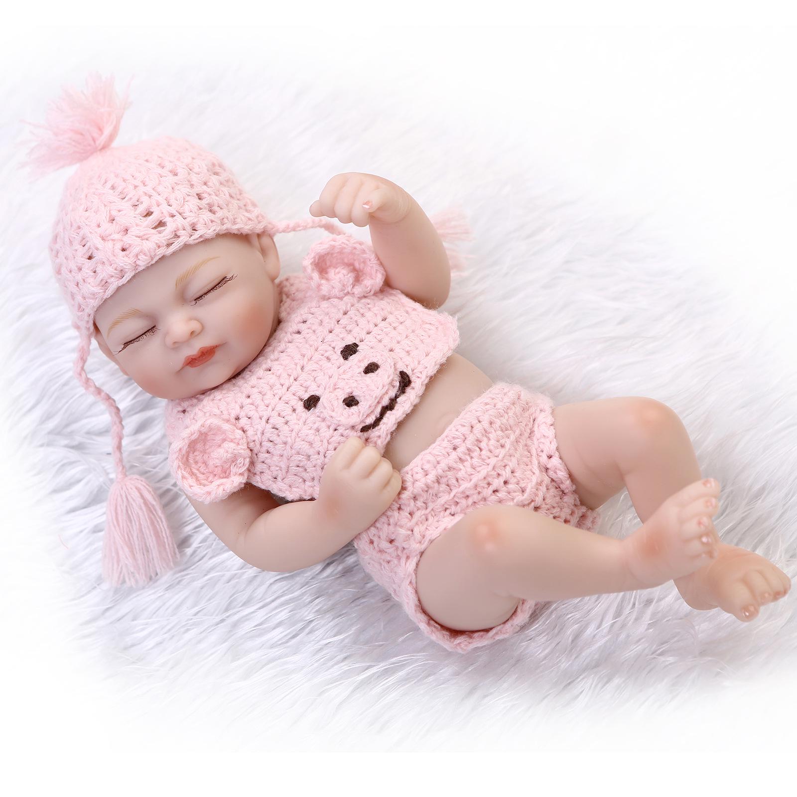 Mini Realistic Soft Silicone Baby Doll Figure 26 cm