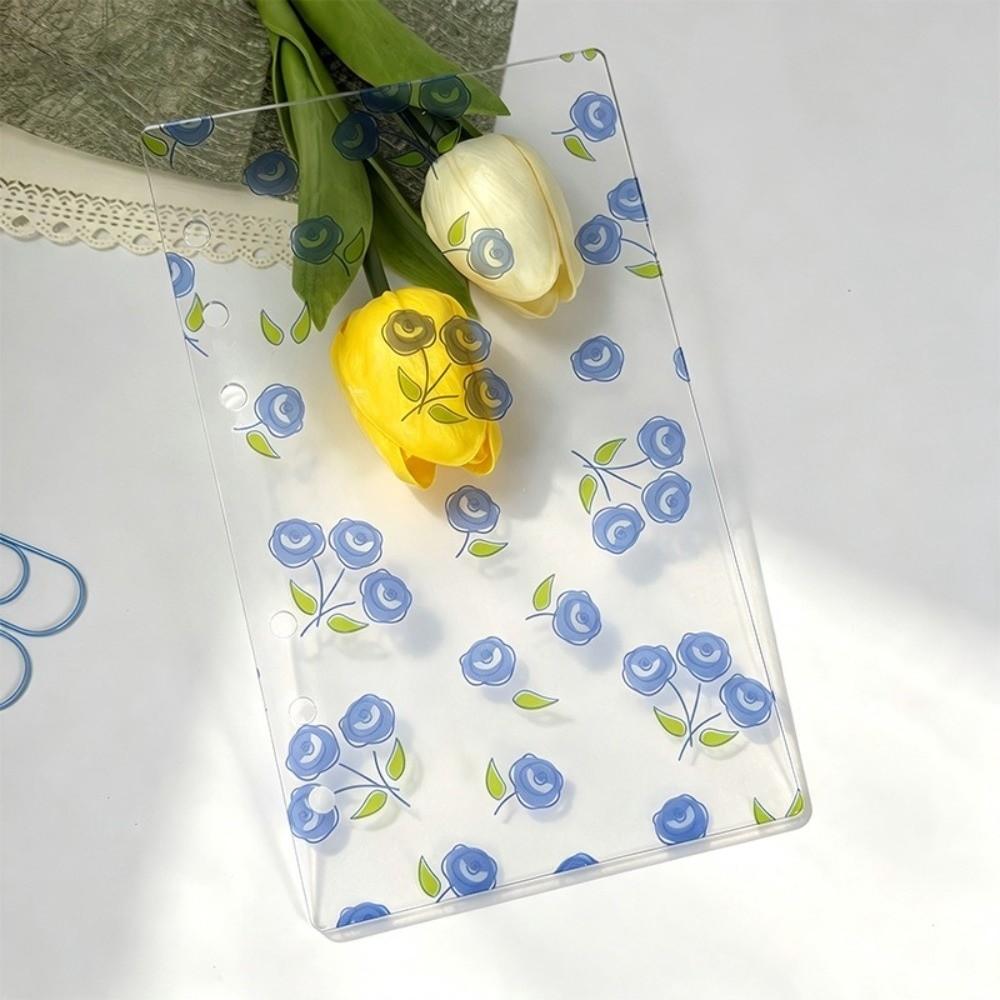 Floral Print Loose Leaf Notebook Transparent Handmade Scrapbook  School Office Supplies