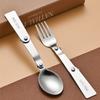 Compact Portable Cutleries Set Reusable Rust-proof Folding Tablewares with Storage Box Multi-functional