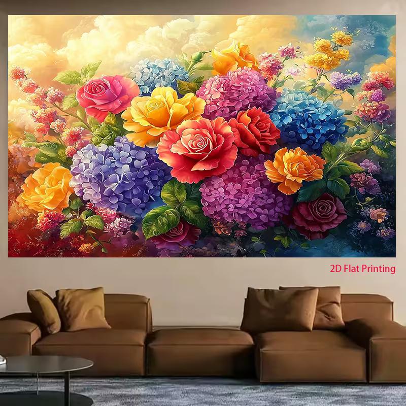 2D Colorful Rose Hydrangea Backdrop for Wedding Photography