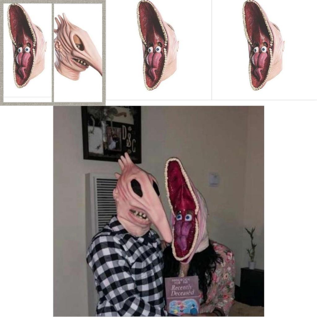 Maschera Cosplay Bizzarra per Adulti Beetlejuice Barbara Adam Accessorio Costume Mostro
