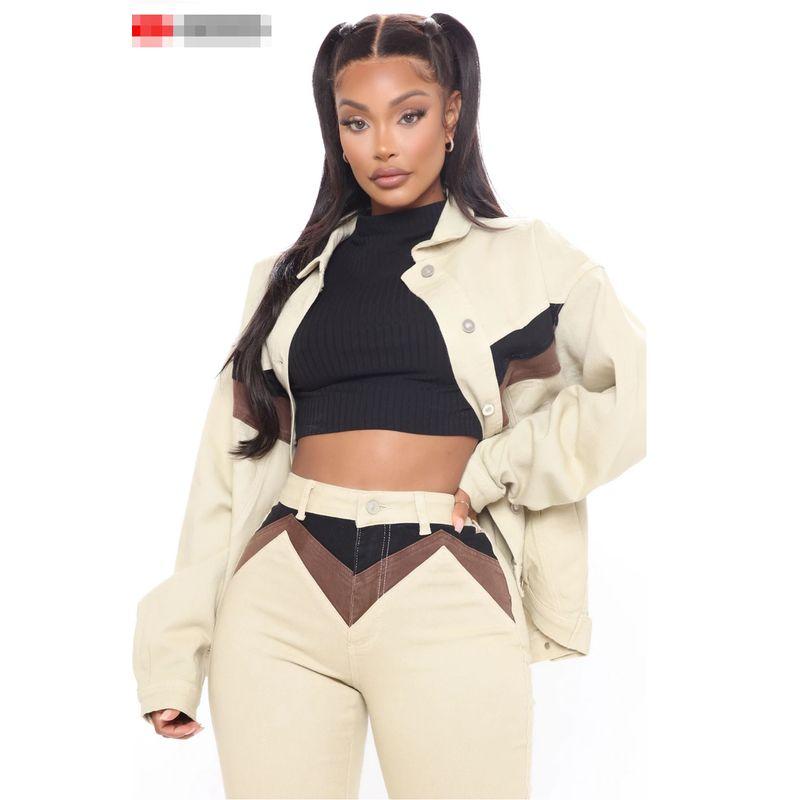 

FN American Popular Brand Stylish Comfortable Denim Jacket FN khaki Outwear M