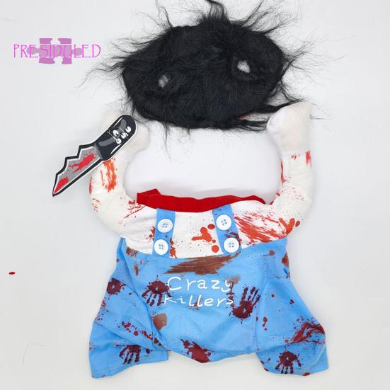 Pet Costume Chucky,Deadly Delicate Pattern, Halloween Clothes - Funny Dog Outfit