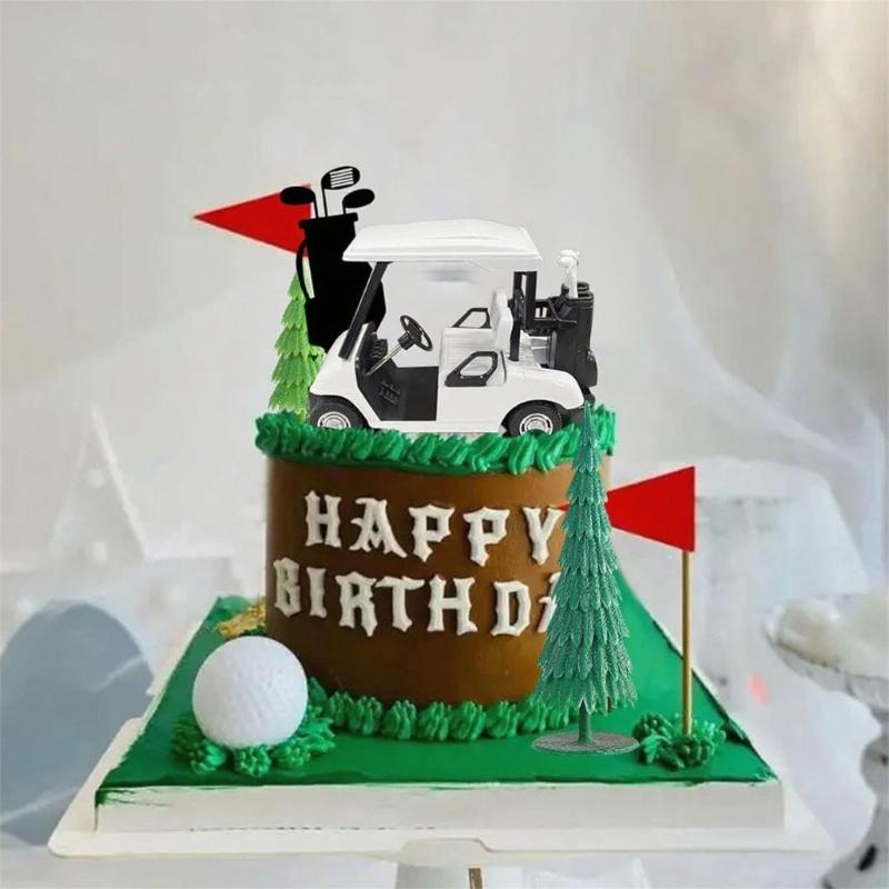 Golfing Cart Standard Cake Leader For Golfing Theme Party Birthday Celebration Plastic Decoration