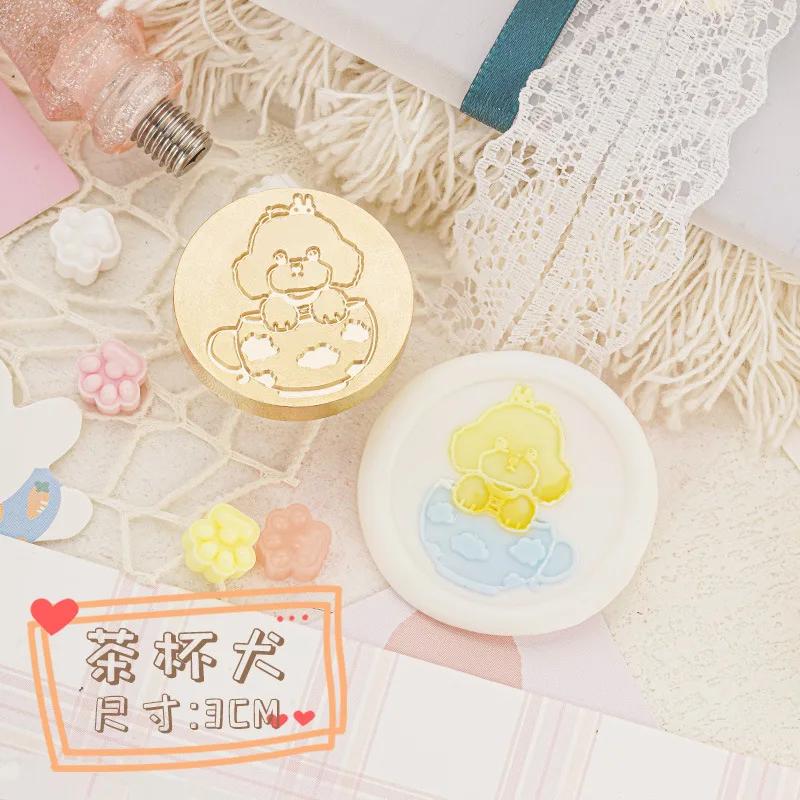 Cute Cat Rabbit Series Wax Seal Brass Carved Wax Stamp Head DIY Hand Wedding Invitation Decoration for Card Making Wax Seal