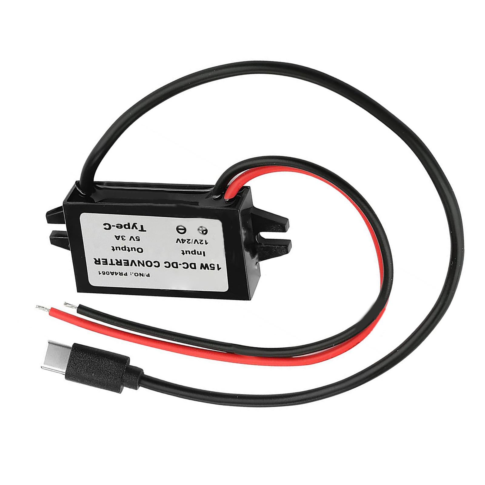 

DC 12V 24V to 5V USB C 5A понижающий преобразователь водонепроницаемый адаптер питания высокоэффективный адаптер питания 15 Вт для автомобильных устройств