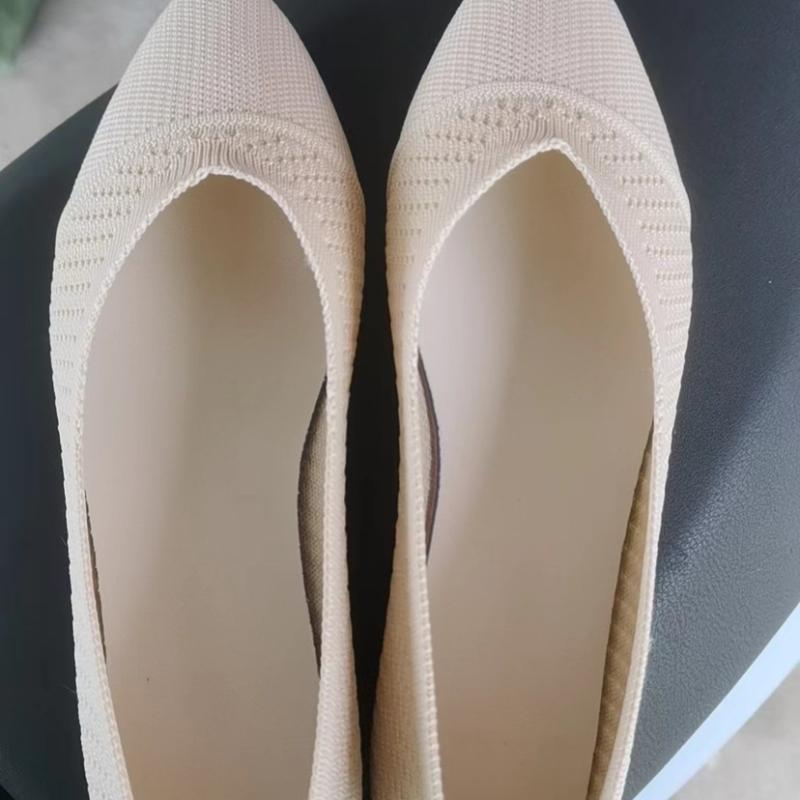 2025 New Large Size Solid Color Pointed Flat-heeled Soft-soled Single Shoes