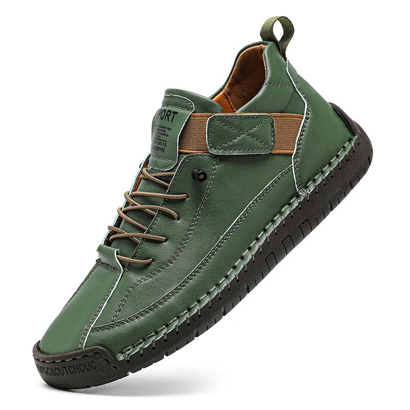 2025 Popular Hand-stitched Women's Shoes Beef Tendon Soft-soled Mother Shoes Autumn and Winter Flat-soled Single Shoes Casual Shoes