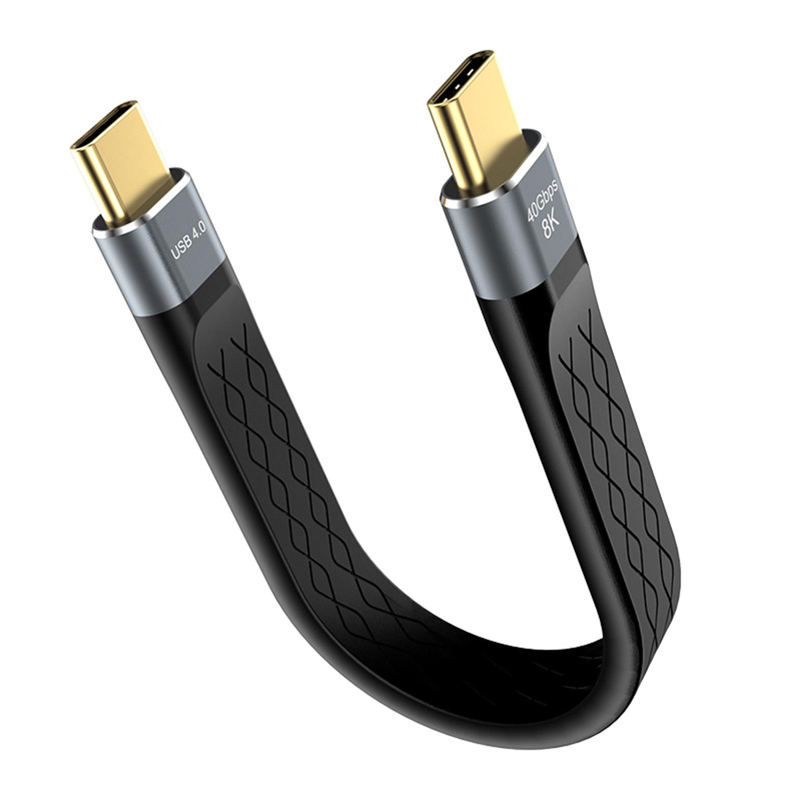 

Кабель USB4 USB C Короткий 5,9 дюйма Плоский Передача данных 40 Гбит/с Быстрая зарядка 240 Вт Поддержка видео 8K для телефонов, планшетов
