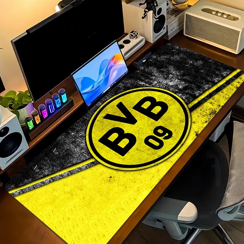 Poduszka z nadrukiem Borussia Dortmund Antypoślizgowa Mata pod mysz do laptopa/tabletu XXL Mata do gry na mini PC Z blokowaną krawędzią
