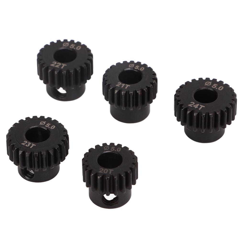 48DP Pinion Gear Set 5.0mm Chrome Molybdenum Alloy Steel 20T 21T 22T 23T 24T RC Motor Gear for Remote Control Car Motor