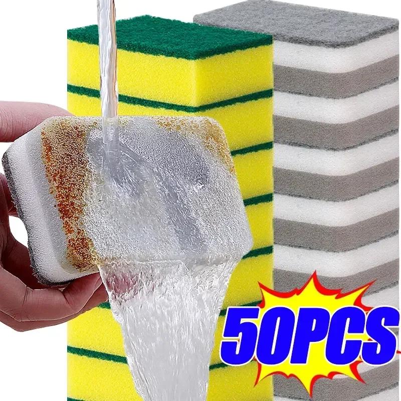 5-50PCS Polyurethane Cleaning Sponges – Versatile Scrubbing Pads for Kitchen, Bathroom, Bedroom, Walls – Black Algae