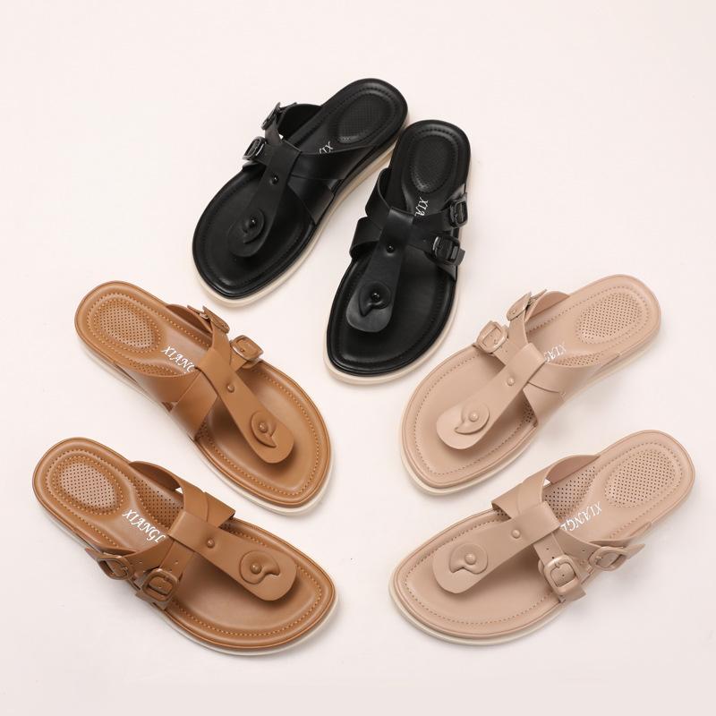 Žabky Letní boty s přezkami Módní ležérní obuv Všestranné a pohodlné Žabky se silnou podrážkou