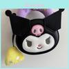 Porta-moedas Infantil Desenho Kuromi com Bordado e Design Luminoso Para Escola Uso Diário