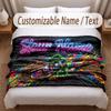 Motorcycle Biker Theme Soft Blanket Personalized Custom Name Text Print Warm Blanket Home Sofa Bedroom Decor
