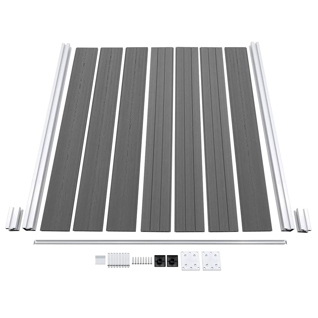 WPC Garden Fence 180*186 Cm Grey