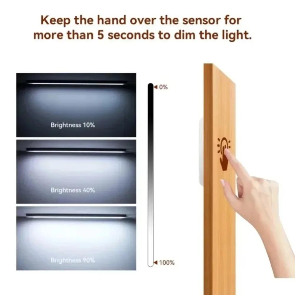 COB LED Strip Light for Under-Cabinet, Closet, Display Case, and Shelving; Dimmable Touch Sensor (Works Through Wood)