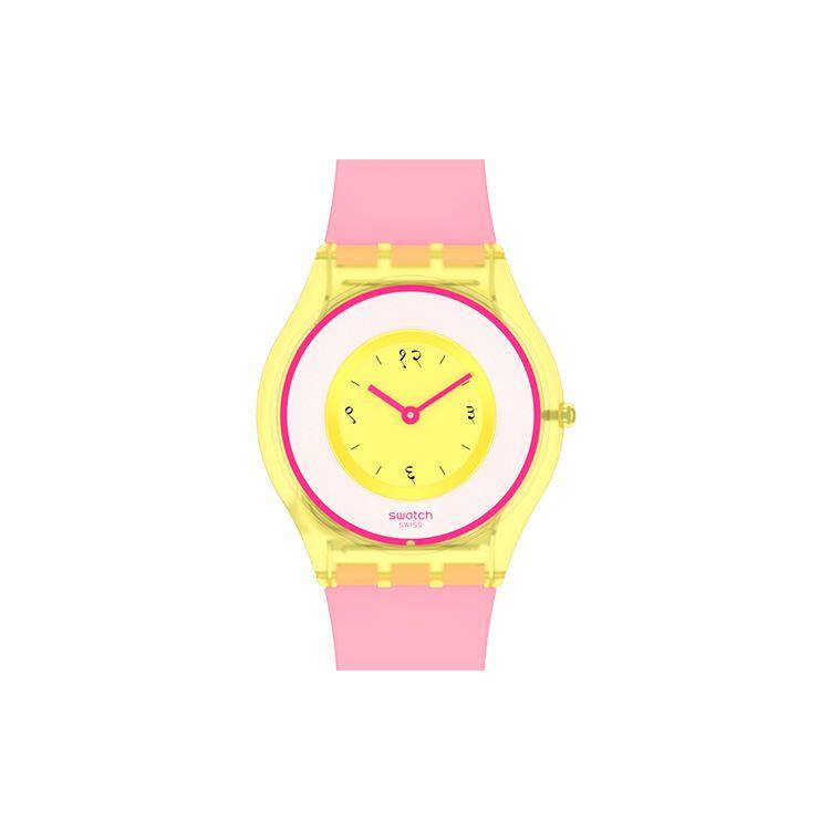 

Swatch Quartz Movement X Supriya Lele Designer Collaboration Ultra-Thin Trendy Casual Waterproof Watch 34Mm Yellow Dial Unisex watches SS08Z101 Rose Saree